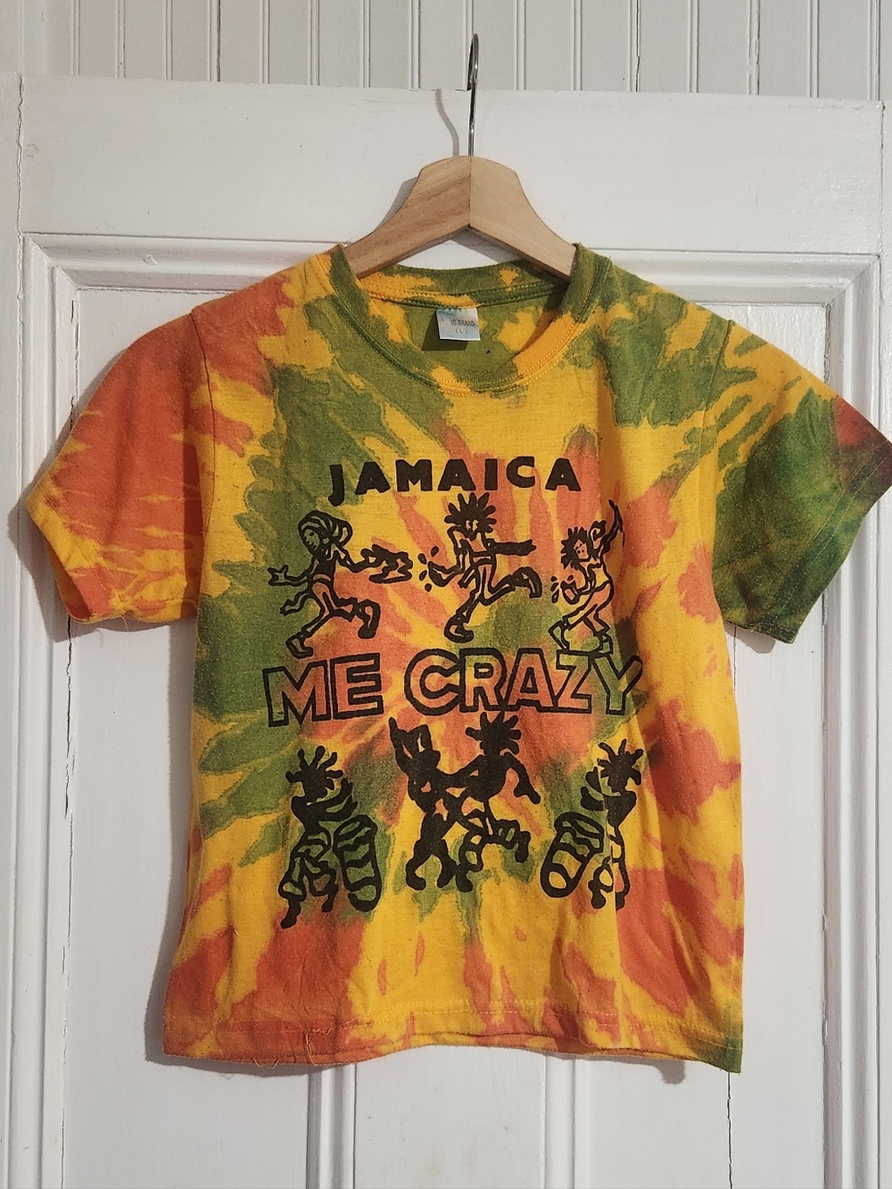 Kids Tie-Dye 'Jamaica Me Crazy' Graphic Tee - Yellow, Green, Orange